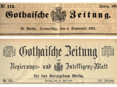 69 Jahre online nachlesen: Gothaische Zeitung digital, 1850 bis 1918